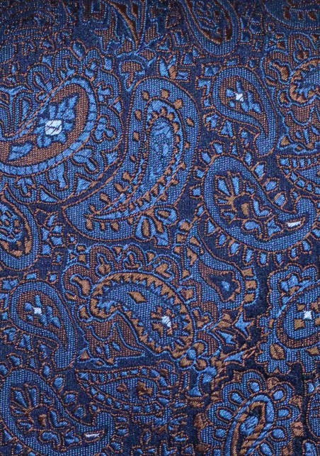 Handmade Kids Silk Tie with Blue Woven Paisley