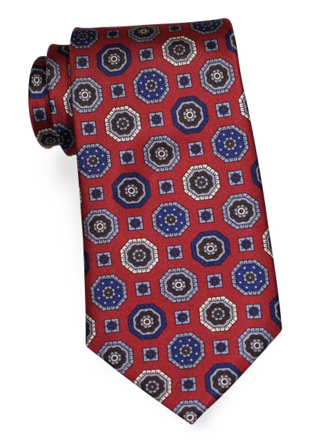 Retro Designer Silk Tie in Classic Burgundy