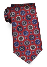 Retro Designer Silk Tie in Classic Burgundy