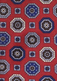 Retro Designer Silk Tie in Classic Burgundy