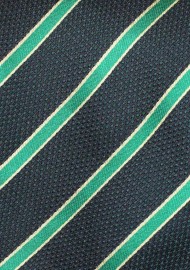 Kids Necktie in Dark Green | Green Striped Tie for Kids