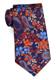 Contemporary Floral Tie in Navy
