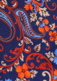 Contemporary Floral Tie in Navy