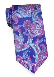 Bright Purple Paisley Tie in XL. | Extra Long Paisley Necktie in Purple, Lilac, and Pink