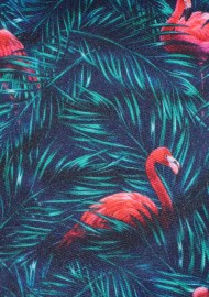 Teal Flamingo Print Tie | Mens Necktie with Flamingos