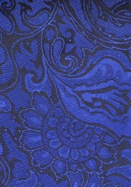 Royal Blue Mens Paisley Tie in Extra Long