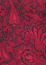 Paisley Necktie in Chili Red