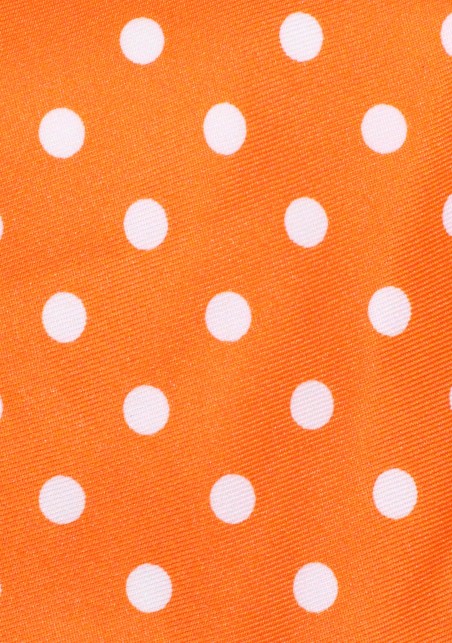 Carrot Orange Tie with White Polka Dots