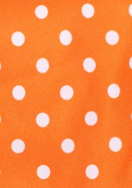 Carrot Orange Tie with White Polka Dots