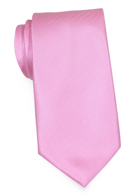Herringbone Textured Tie in Carnation Pink