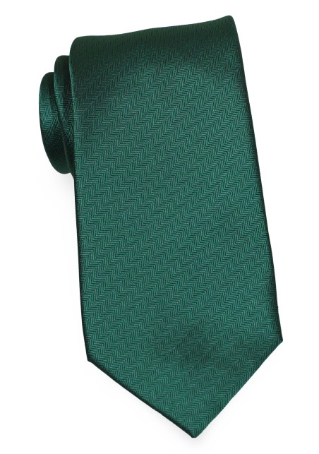Solid Matte Herringbone Tie in Hunter Green