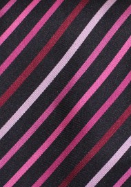 Pink and Black Striped Kids Tie
