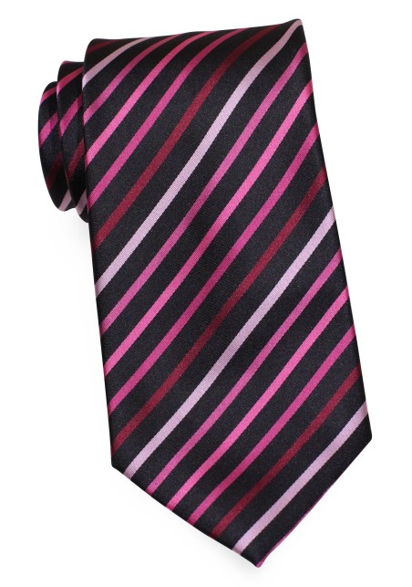 XL Striped Tie in Pink and Black