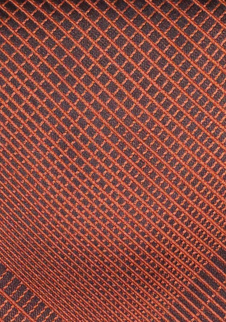 Designer Tie in Black with Bold Copper Plaid