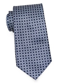 Navy Blue XL Tie | Extra Long Necktie with Geometric Designer Print