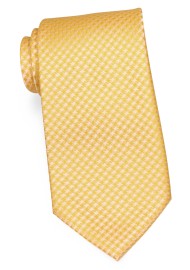 Micro Houndstooth Check Tie for Kids in Freesia Yellow