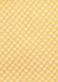 Micro Houndstooth Pattern XL Length Tie in Freesia Yellow