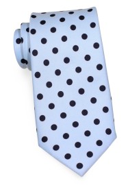 Sky Blue Necktie with Dark Blue Polka Dots
