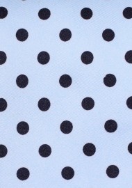 Sky Blue Necktie with Dark Blue Polka Dots