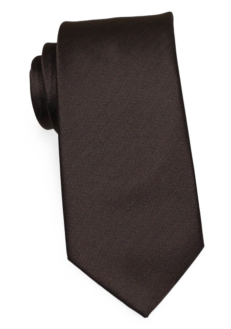 Designer Herringbone Tie in Chocolate