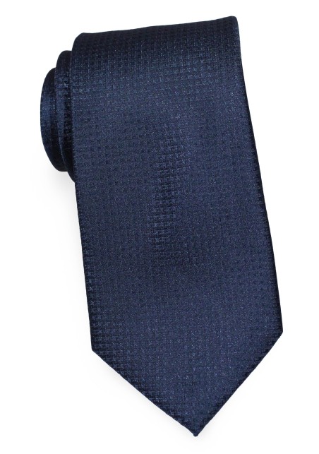 Micro Check Tie in Dark Midnight Blue
