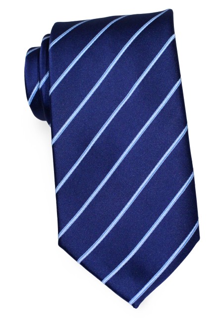 Elegant Striped Necktie in Navy and Light Blue