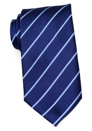 Elegant Striped Necktie in Navy and Light Blue