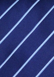 Elegant Striped Necktie in Navy and Light Blue