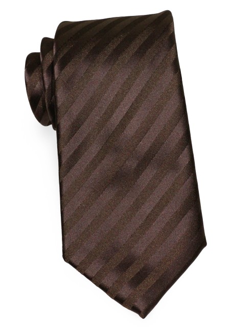 Chocolate Brown Tie With Subtle Stripes