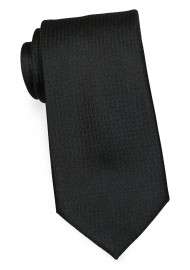 XL Sized Embroidered Black Neck Tie