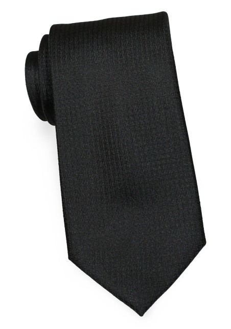 Men's Embroidered Black Neck Tie