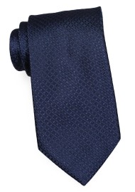 Tonal Blue Extra Long Tie with Graphic Embroidery