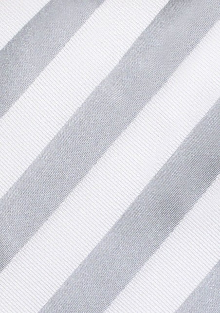 Striped Tie in Grey and White