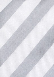 Striped Tie in Grey and White