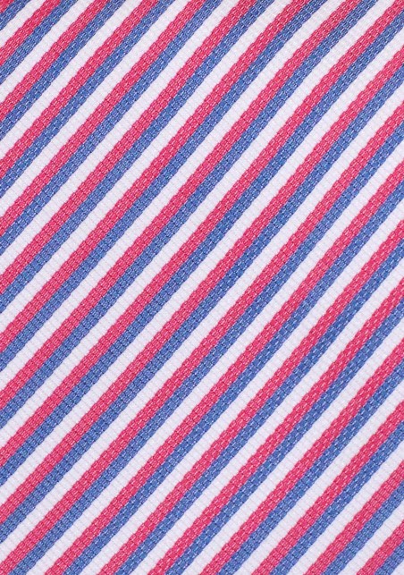 Red, White, Blue Striped Summer Tie | Summer Cotton and Silk Tie in Red, White, and Blue
