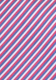 Thin Stripe XL Tie | Repp Stripe Extra Long Tie in Red, White, Blue