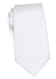 Bright White Striped Extra Long Tie