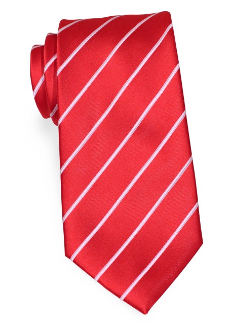 Bright Red & White Striped Necktie