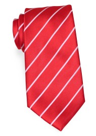 Bright Red & White Striped Necktie