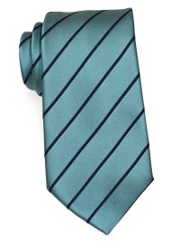 Striped Mens Tie in Teal Turquoise