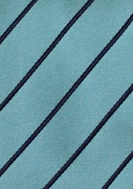 Striped Mens Tie in Teal Turquoise