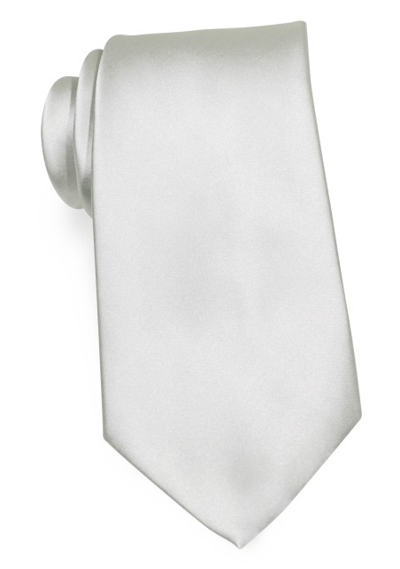 Solid Color Tie in Light Silver