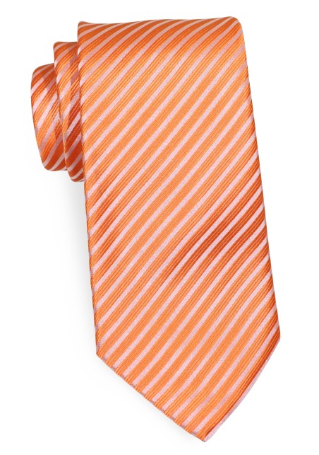 Striped XL Necktie in Tangerine-Orange
