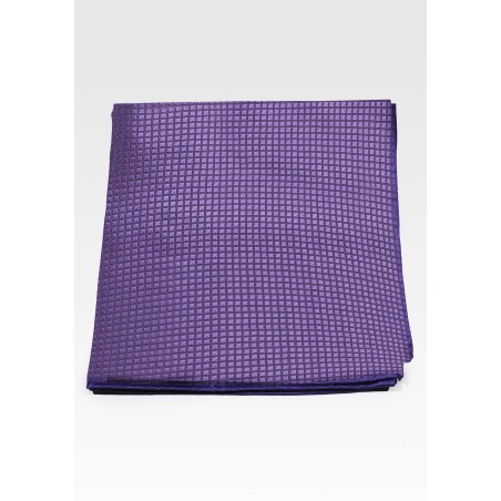 Solid Purple Pocket Square with Checks