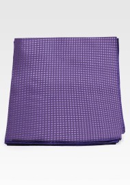 Solid Purple Pocket Square with Checks
