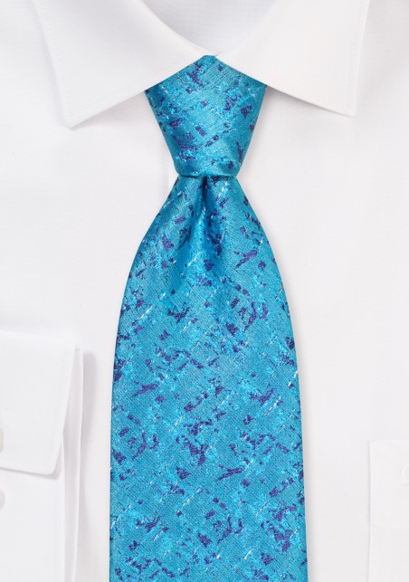 Abstract Design Mens Tie in Turqoise