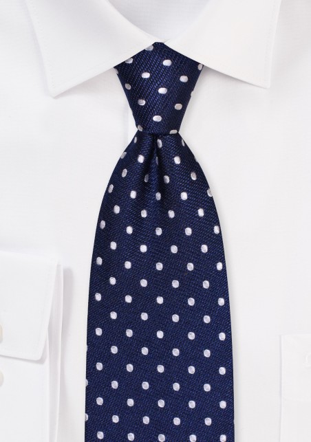 Navy and Silver Dotted Tie