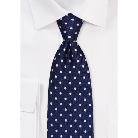 Navy and Silver Dotted Tie