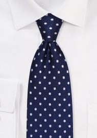 Navy and Silver Dotted Tie