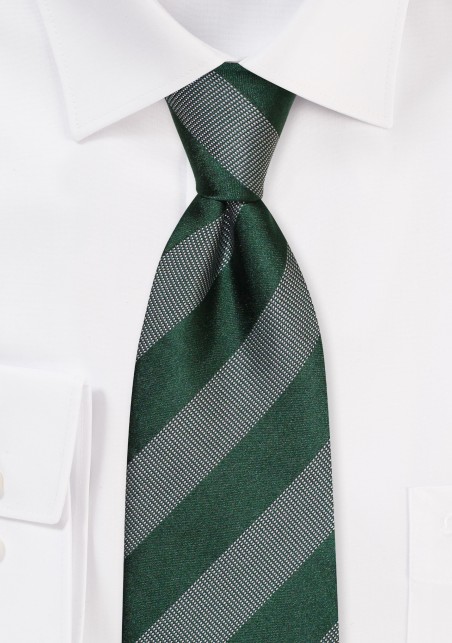 Men's Striped Tie in Muted Green